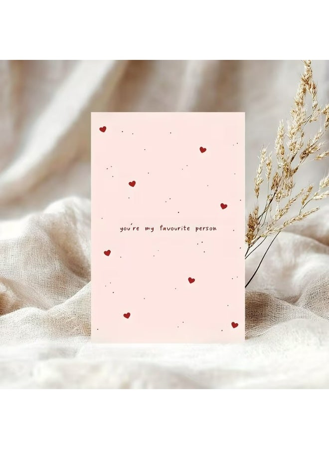 Kandid Cute Valentine's Card 1pc "Favorite Person" Anniversary (Romantic) - Image 1